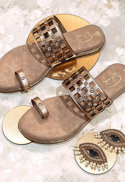 Autumn Mesh - Rose Gold Open Toe
