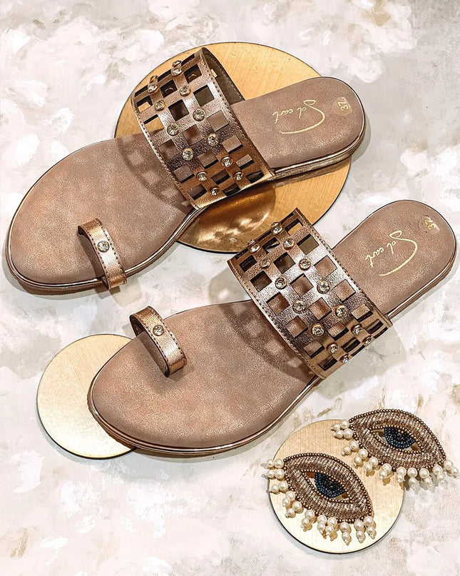 Autumn Mesh – Rose Gold Open Toe