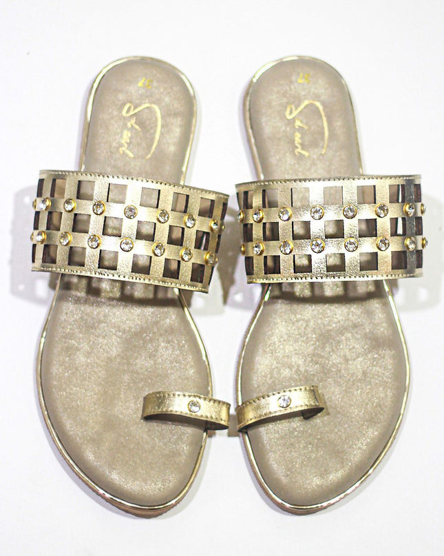 Autumn Mesh – Light Gold Open Toe