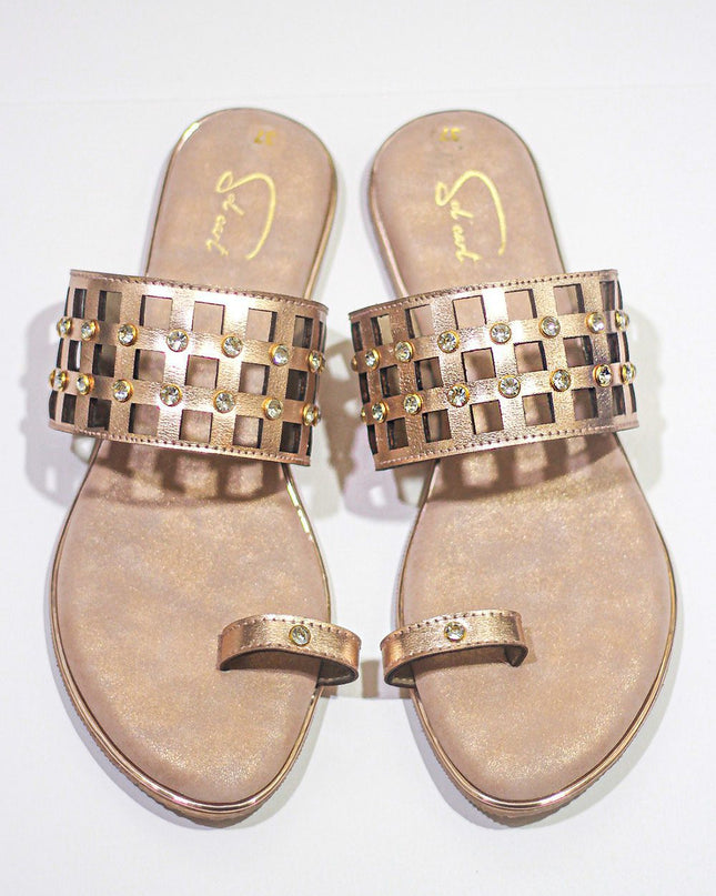 Autumn Mesh – Rose Gold Open Toe