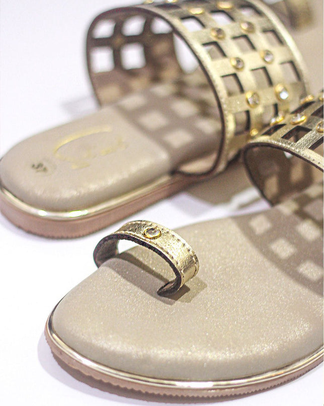 Autumn Mesh – Light Gold Open Toe