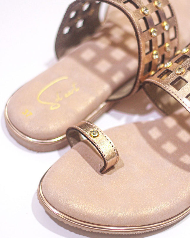 Autumn Mesh – Rose Gold Open Toe