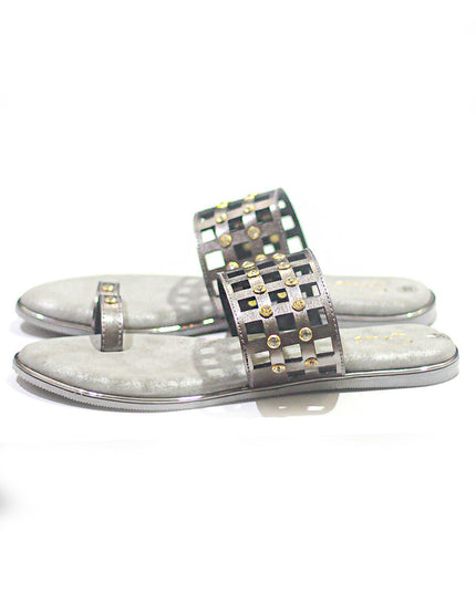 Autumn Mesh – Metallic Grey Open Toe