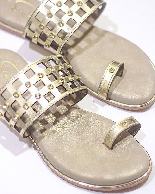 Autumn Mesh – Light Gold Open Toe