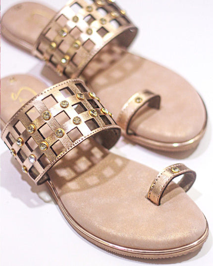 Autumn Mesh – Rose Gold Open Toe