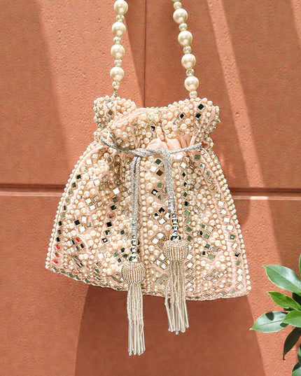 Mirror Pearl Pink potli