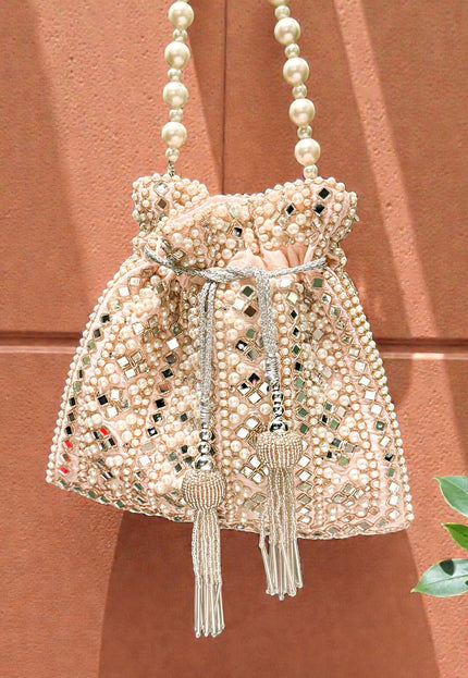 Mirror Pearl Pink potli