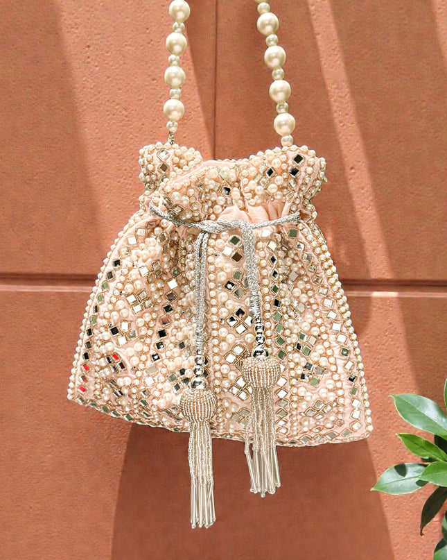 Mirror Pearl Pink potli