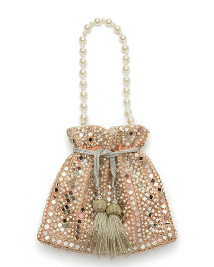 Mirror Pearl Coral Potli