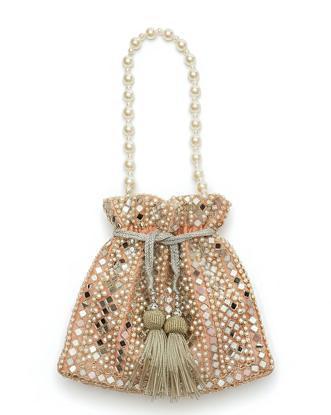 Mirror Pearl Coral Potli