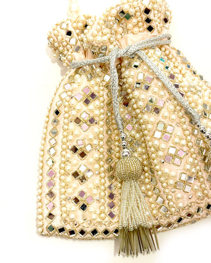 Mirror Pearl Pink potli
