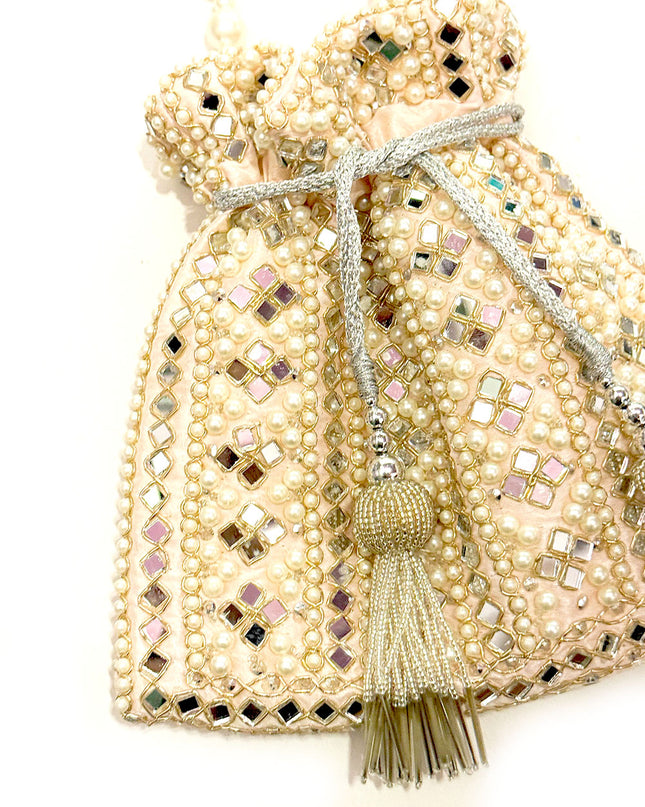 Mirror Pearl Pink potli