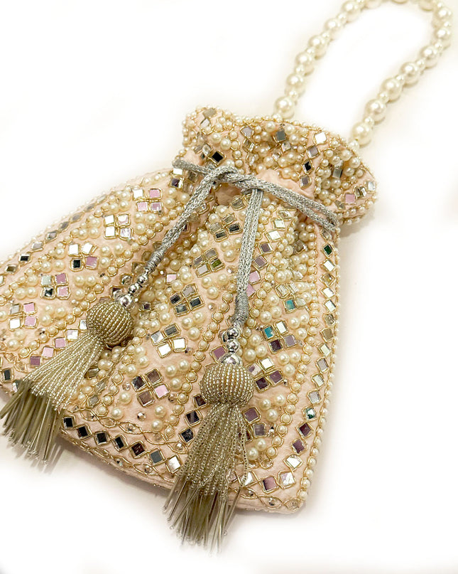 Mirror Pearl Pink potli